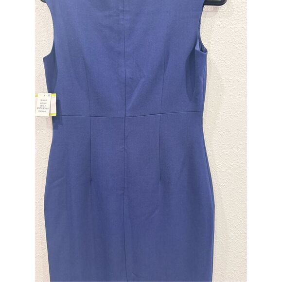 Kasper Women's Sheath W/Cut Out & Bar Trim navy size 4 - Picture 5 of 6